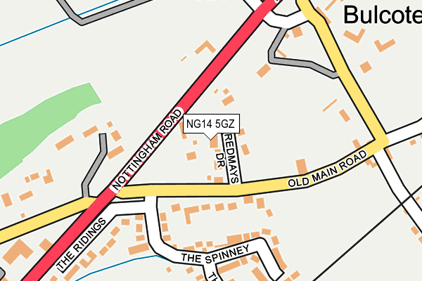 NG14 5GZ map - OS OpenMap – Local (Ordnance Survey)