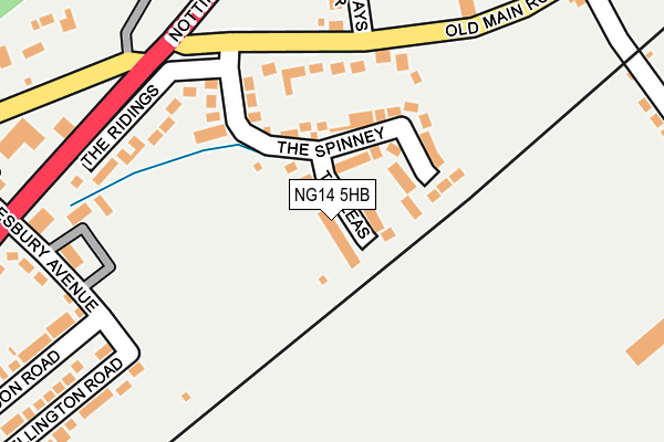 NG14 5HB map - OS OpenMap – Local (Ordnance Survey)