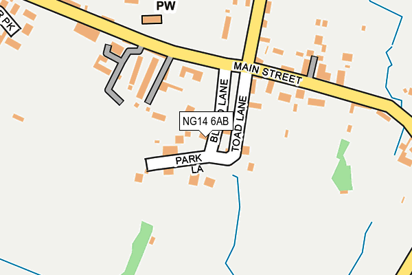 NG14 6AB map - OS OpenMap – Local (Ordnance Survey)