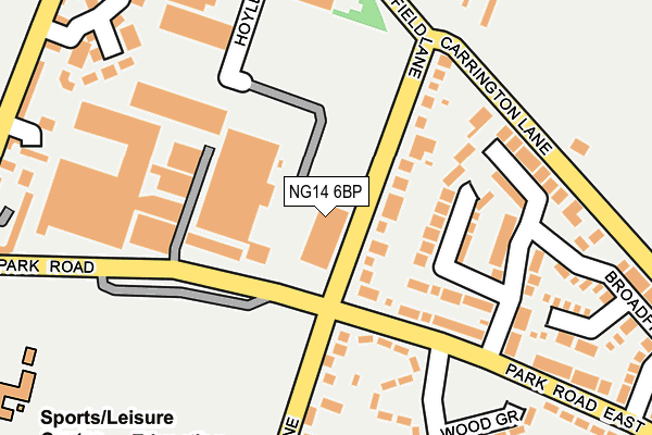 NG14 6BP map - OS OpenMap – Local (Ordnance Survey)