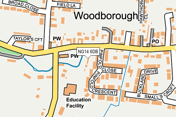 NG14 6DB map - OS OpenMap – Local (Ordnance Survey)