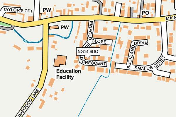 NG14 6DQ map - OS OpenMap – Local (Ordnance Survey)