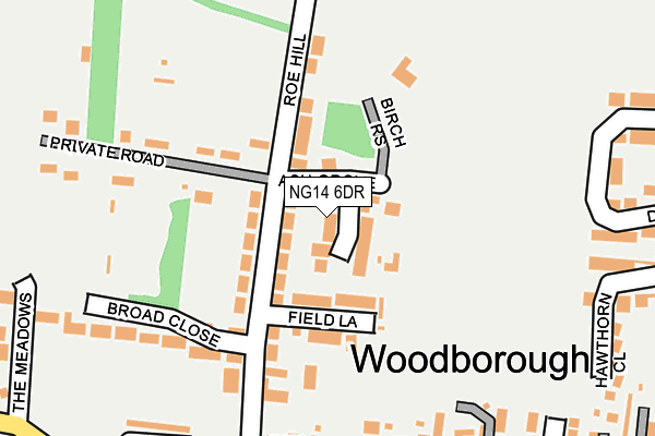 NG14 6DR map - OS OpenMap – Local (Ordnance Survey)