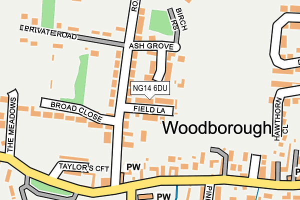 NG14 6DU map - OS OpenMap – Local (Ordnance Survey)