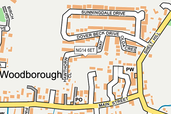 NG14 6ET map - OS OpenMap – Local (Ordnance Survey)