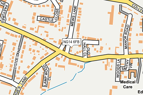 NG14 6FB map - OS OpenMap – Local (Ordnance Survey)