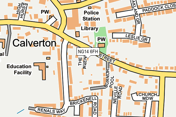 NG14 6FH map - OS OpenMap – Local (Ordnance Survey)