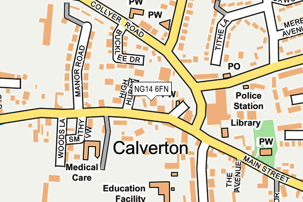 Map of CALVERTON FISH BAR LIMITED at local scale