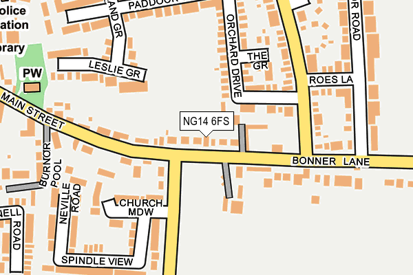 NG14 6FS map - OS OpenMap – Local (Ordnance Survey)
