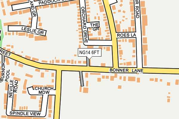 NG14 6FT map - OS OpenMap – Local (Ordnance Survey)