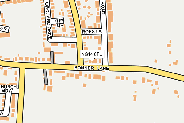 NG14 6FU map - OS OpenMap – Local (Ordnance Survey)