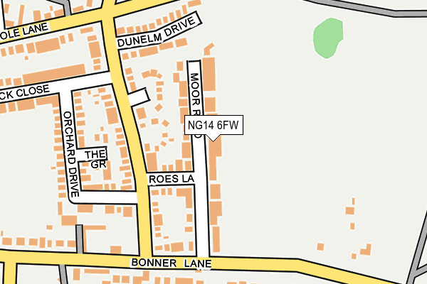 NG14 6FW map - OS OpenMap – Local (Ordnance Survey)