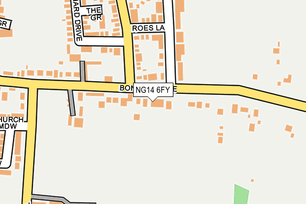 NG14 6FY map - OS OpenMap – Local (Ordnance Survey)