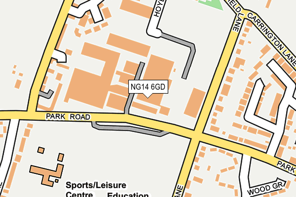 NG14 6GD map - OS OpenMap – Local (Ordnance Survey)