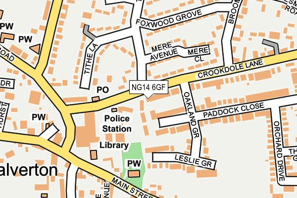 NG14 6GF map - OS OpenMap – Local (Ordnance Survey)