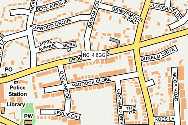 NG14 6GG map - OS OpenMap – Local (Ordnance Survey)