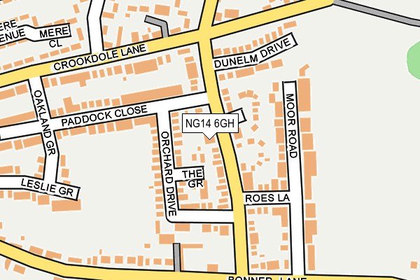 NG14 6GH map - OS OpenMap – Local (Ordnance Survey)