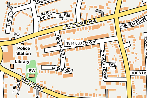 NG14 6GJ map - OS OpenMap – Local (Ordnance Survey)
