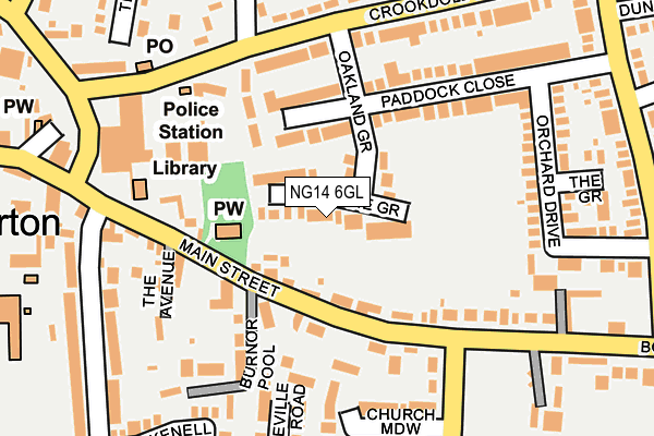 NG14 6GL map - OS OpenMap – Local (Ordnance Survey)