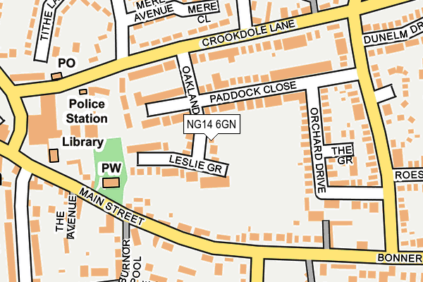 NG14 6GN map - OS OpenMap – Local (Ordnance Survey)