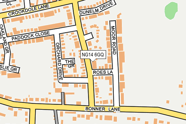 NG14 6GQ map - OS OpenMap – Local (Ordnance Survey)