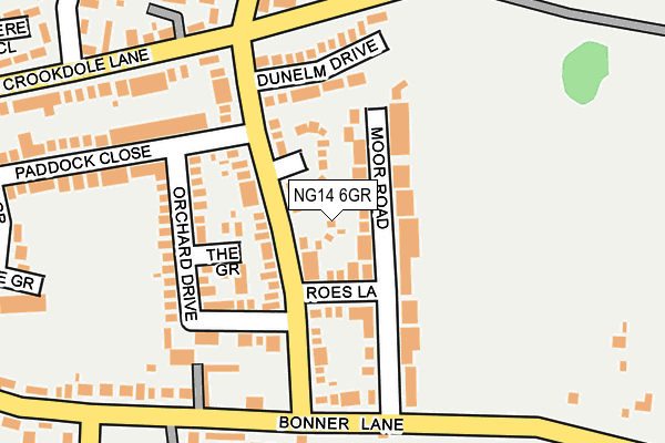 NG14 6GR map - OS OpenMap – Local (Ordnance Survey)