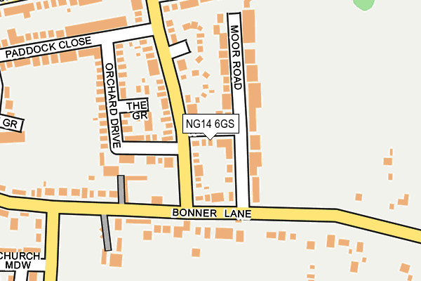 NG14 6GS map - OS OpenMap – Local (Ordnance Survey)