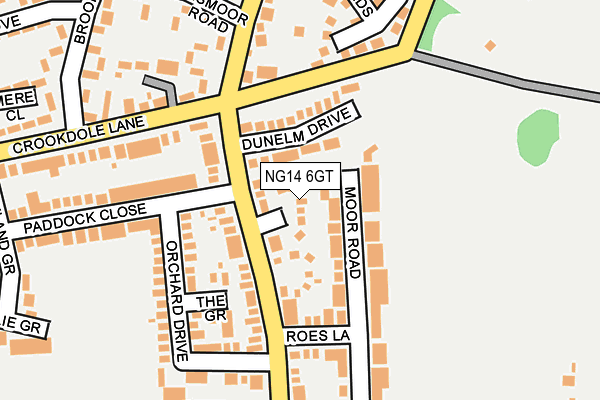 NG14 6GT map - OS OpenMap – Local (Ordnance Survey)