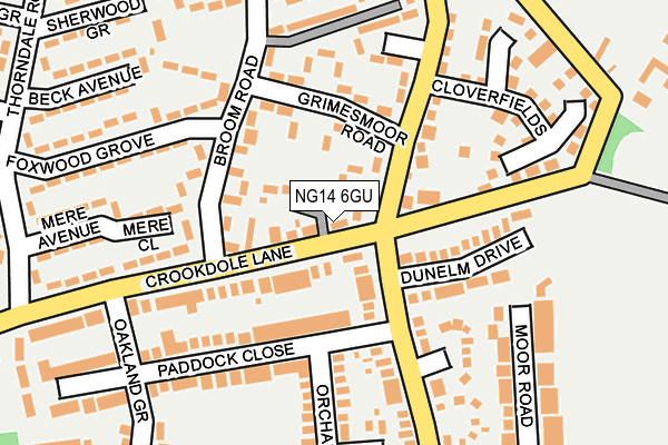 NG14 6GU map - OS OpenMap – Local (Ordnance Survey)