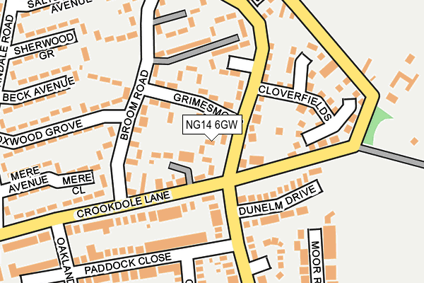 NG14 6GW map - OS OpenMap – Local (Ordnance Survey)
