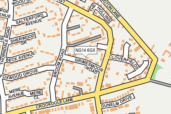 NG14 6GX map - OS OpenMap – Local (Ordnance Survey)