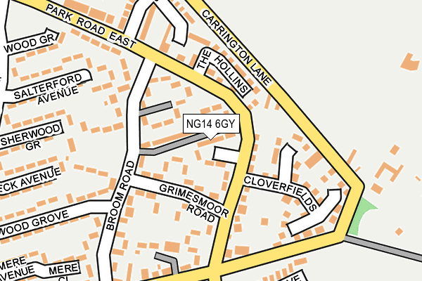 NG14 6GY map - OS OpenMap – Local (Ordnance Survey)