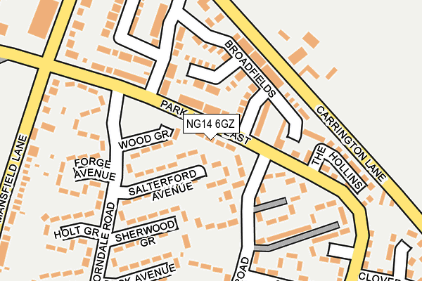 NG14 6GZ map - OS OpenMap – Local (Ordnance Survey)