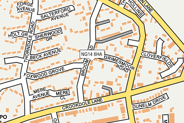 NG14 6HA map - OS OpenMap – Local (Ordnance Survey)