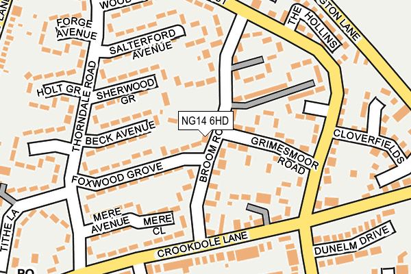 NG14 6HD map - OS OpenMap – Local (Ordnance Survey)