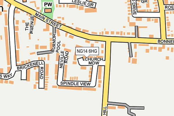 NG14 6HG map - OS OpenMap – Local (Ordnance Survey)