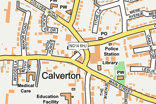 NG14 6HJ map - OS OpenMap – Local (Ordnance Survey)