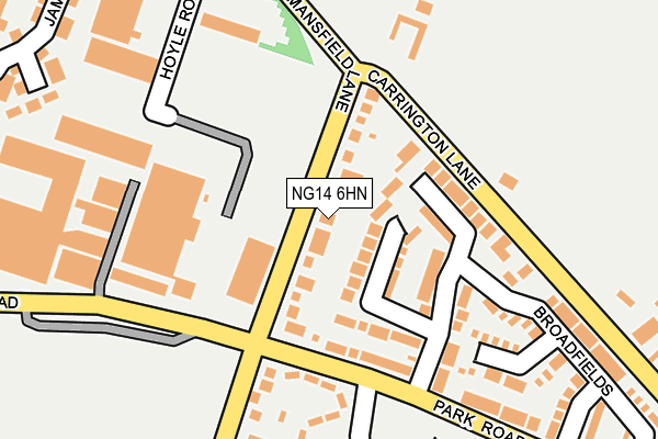 NG14 6HN map - OS OpenMap – Local (Ordnance Survey)