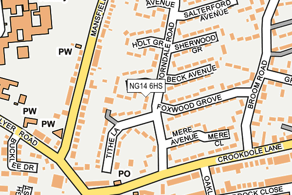 NG14 6HS map - OS OpenMap – Local (Ordnance Survey)