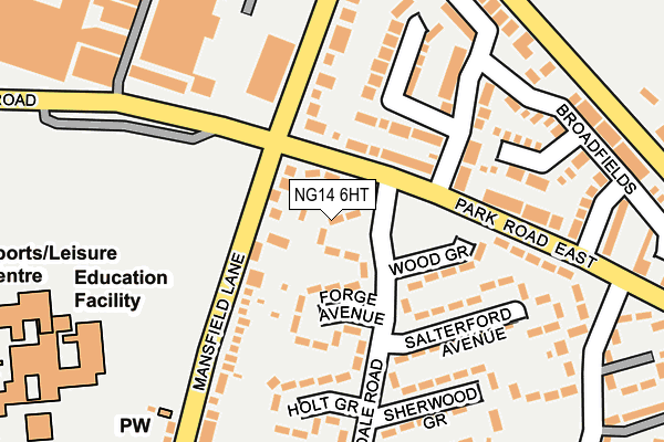 NG14 6HT map - OS OpenMap – Local (Ordnance Survey)