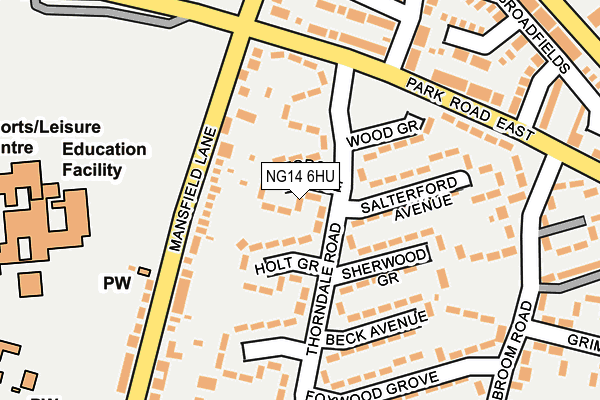 NG14 6HU map - OS OpenMap – Local (Ordnance Survey)