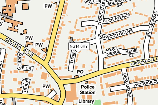 NG14 6HY map - OS OpenMap – Local (Ordnance Survey)