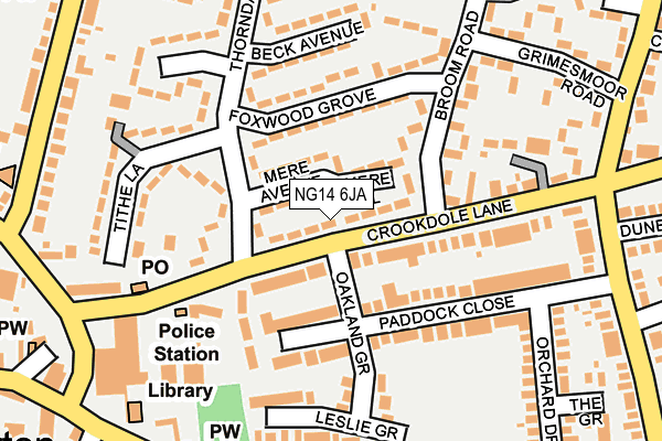NG14 6JA map - OS OpenMap – Local (Ordnance Survey)