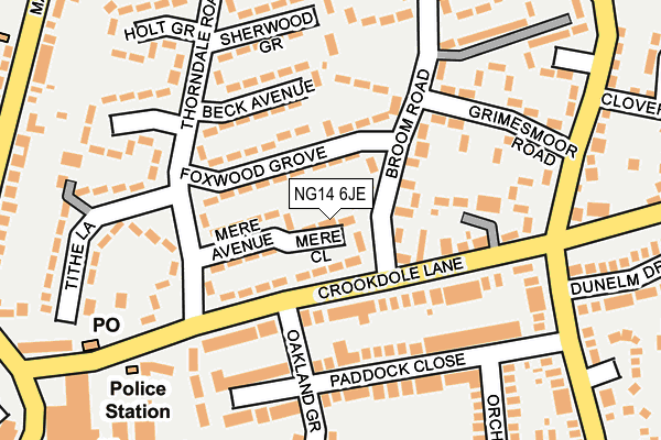 NG14 6JE map - OS OpenMap – Local (Ordnance Survey)