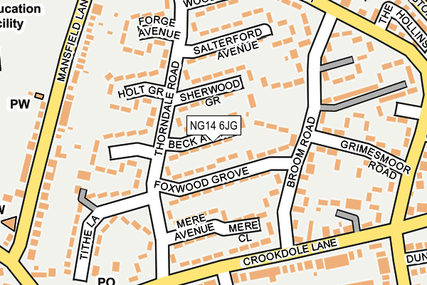 NG14 6JG map - OS OpenMap – Local (Ordnance Survey)