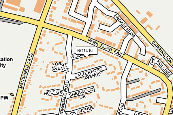NG14 6JL map - OS OpenMap – Local (Ordnance Survey)