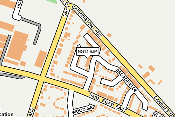 NG14 6JP map - OS OpenMap – Local (Ordnance Survey)