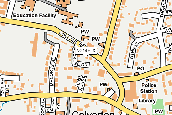 NG14 6JX map - OS OpenMap – Local (Ordnance Survey)