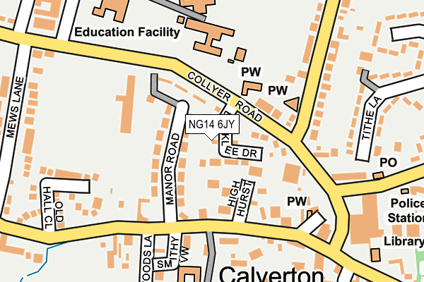 NG14 6JY map - OS OpenMap – Local (Ordnance Survey)