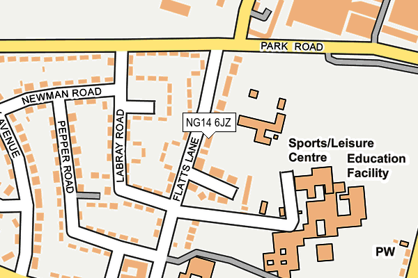 NG14 6JZ map - OS OpenMap – Local (Ordnance Survey)